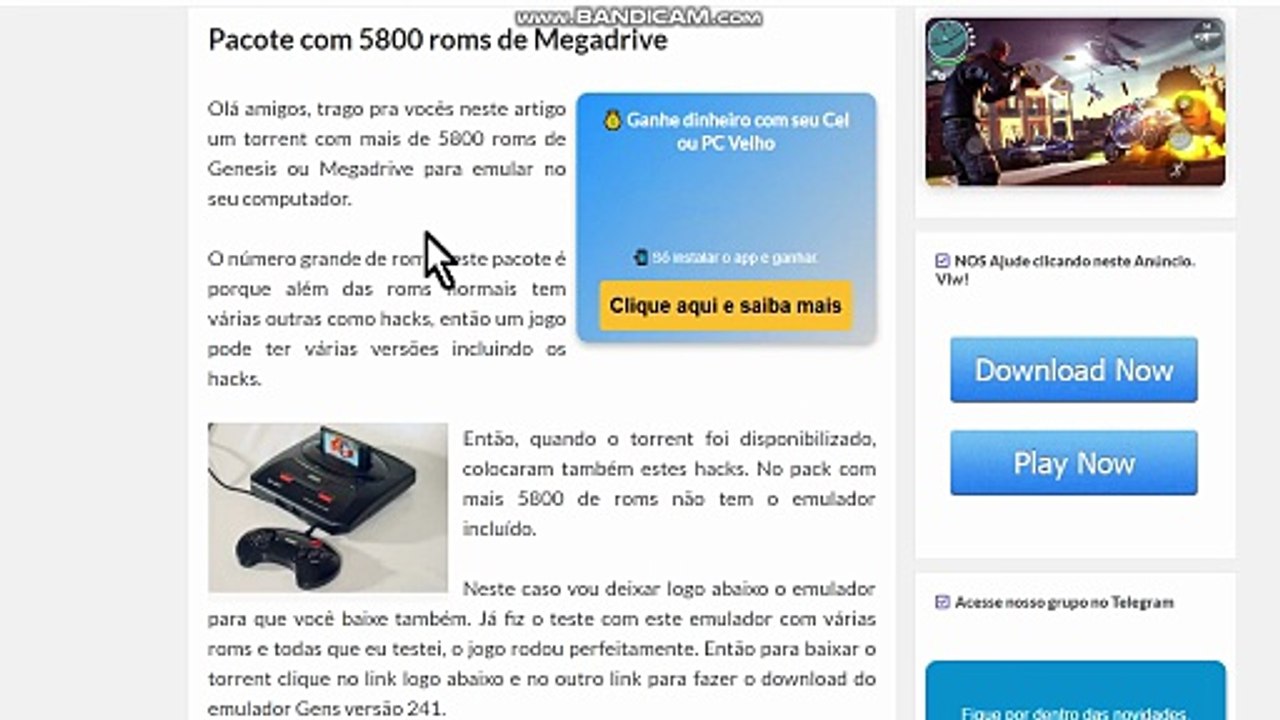 Pacote com 5800 roms de Megadrive/Genesis para...