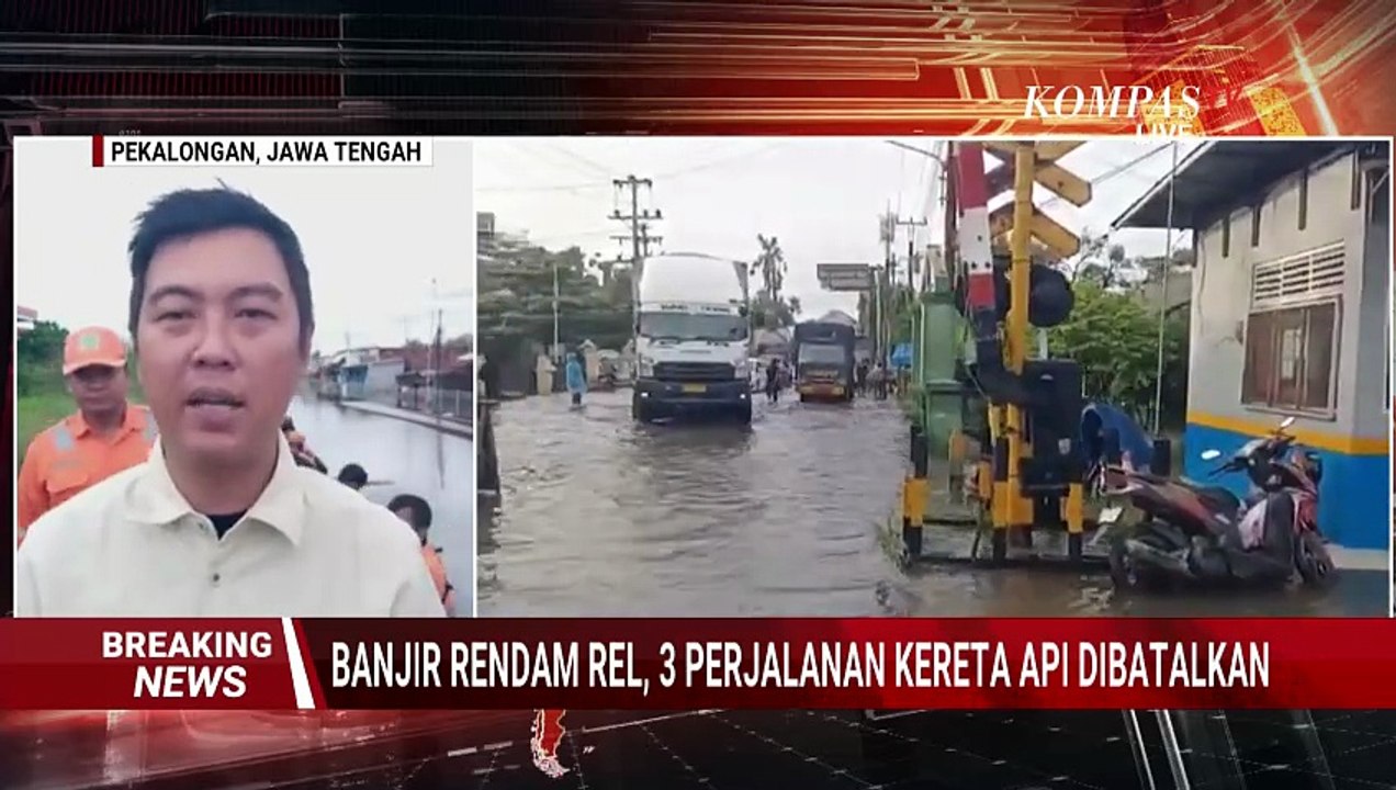 Banjir Rendam Rel Kereta di Pekalongan, 8 Perjalanan Kereta Api Dibatalkan PT KAI