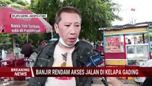 Sejumlah Motor Mogok Akibat Terjang Banjir di Kelapa Gading, Bengkel Dadakan Muncul Perbaiki