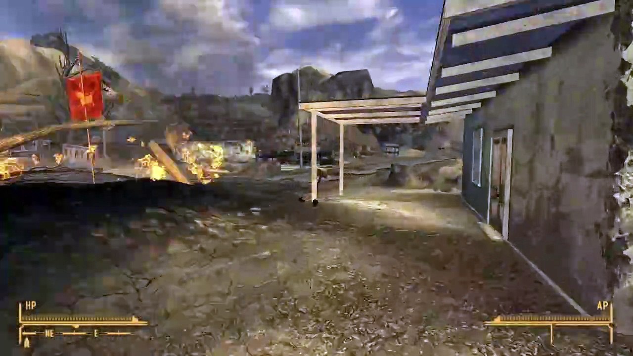 Fallout: New Vegas - Wir laufen auf dem Weg durch die Mojave, den Lucy und der Ghul in der Serie nehmen