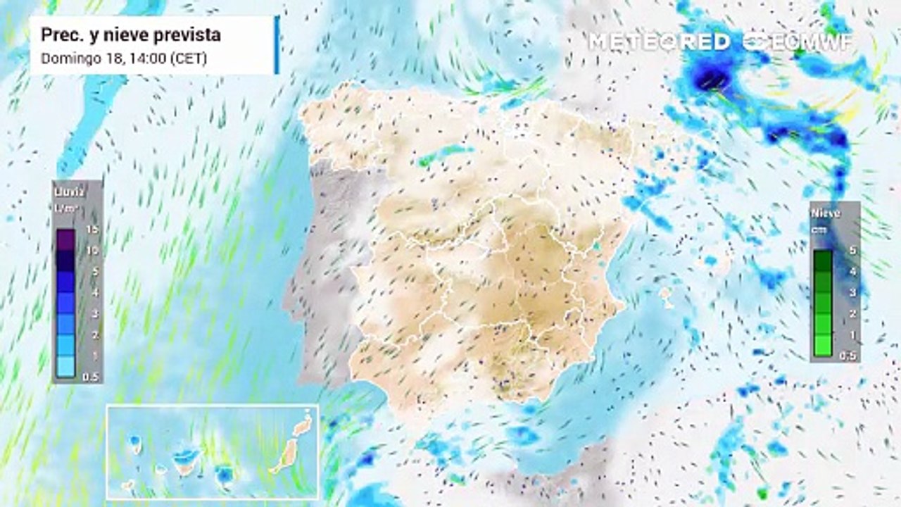 Inminente temporal Harry con lluvia y nieve