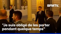 Emmanuel Macron apparaît en lunettes de soleil lors d'une réunion officielle