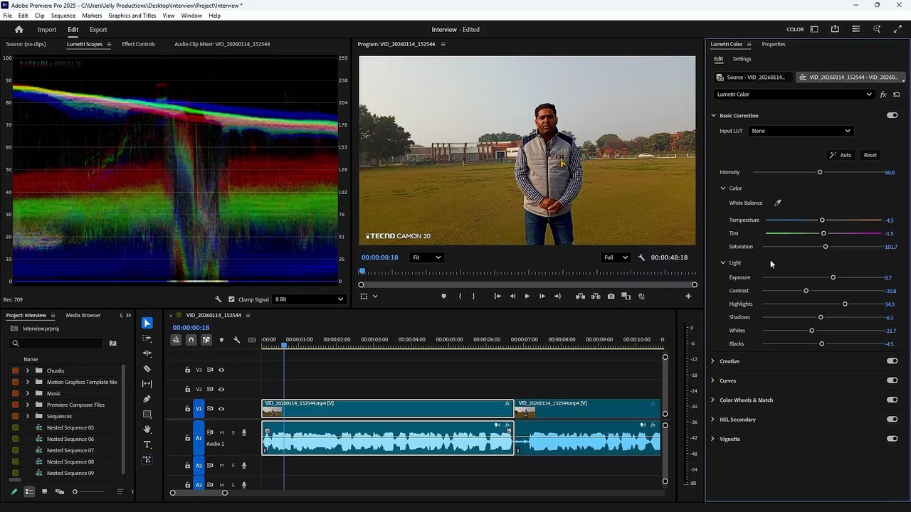 Adobe Premiere Pro 2026 Tutorial: Mastering Vlog & Interview Workflow Part 3