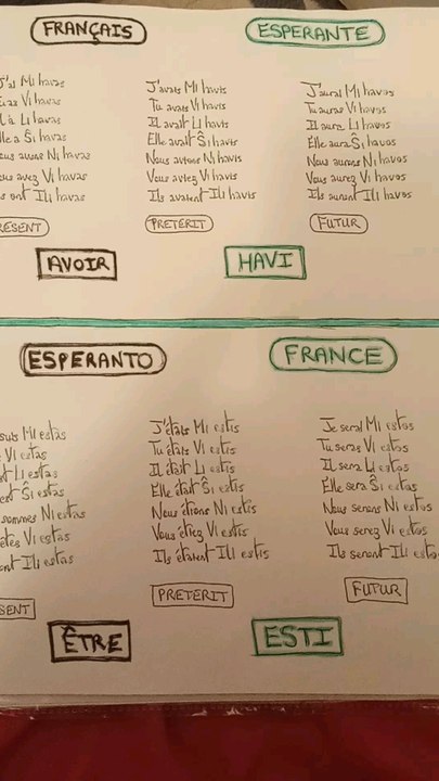 Leksiono de ESPERANTO : Verboj Esperantoj - Prezento/Preterito/Futuro (HAVI/ESTI)