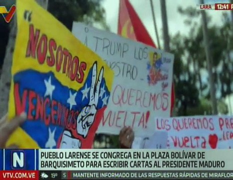 Pueblo del edo. Lara expresa su solidaridad al Pdte. Nicolás Maduro mediante cartas