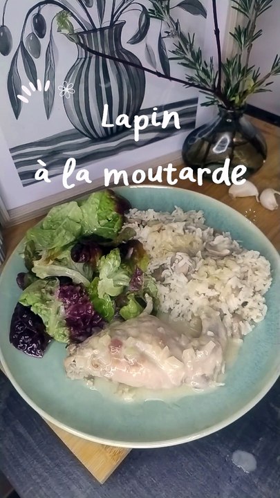 Assiette Équilibre : Lapin à la moutarde & Riz auChampignons🥘✨