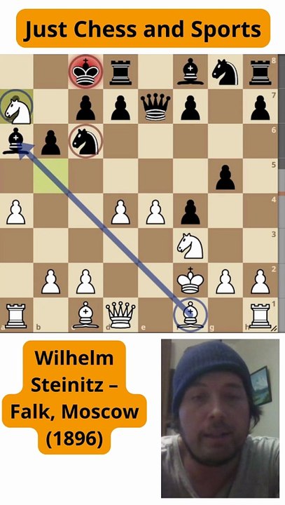 Wilhelm Steinitz gana un peon y vence a Falk (1896)