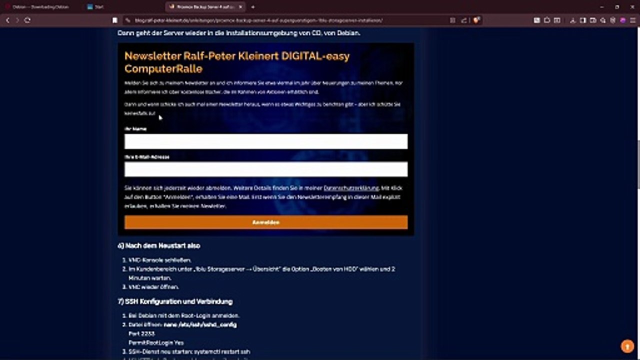 Proxmox Backup Server auf Debian Installation und Einrichtung