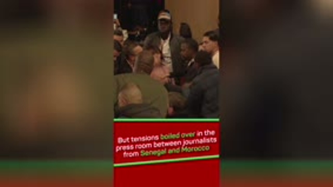 Chaotic scenes in press room after Senegal win AFCON