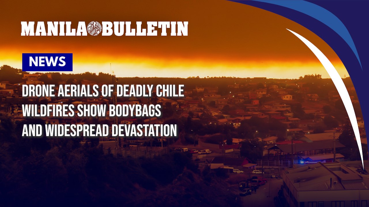 Drone aerials of deadly Chile wildfires show bo...