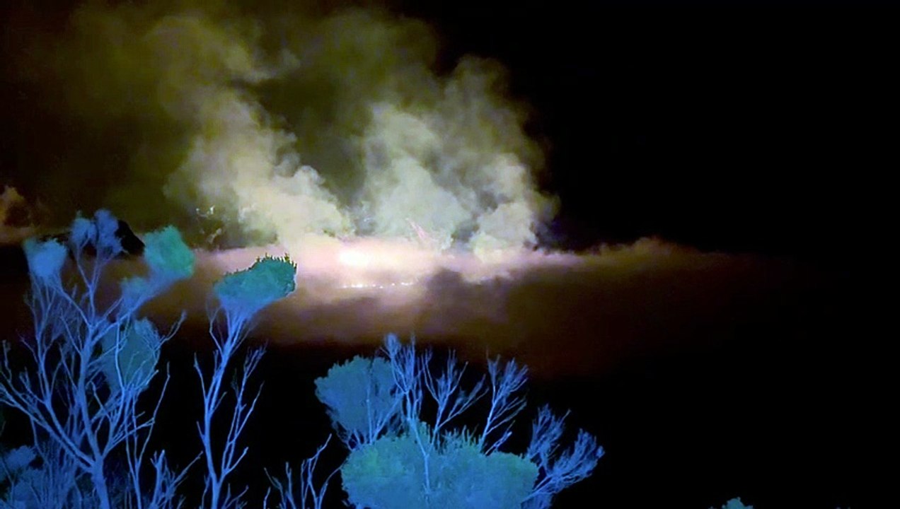 Première nuit d'éruption au Piton de la Fournaise