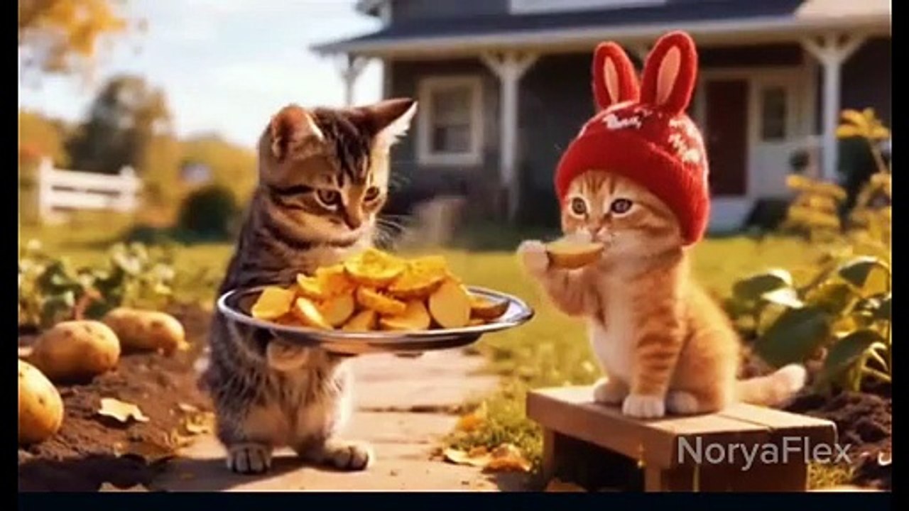 Secretly Order a Sausage Truck- Little Ginger & Stray Kitten Panic When Mama Cat Finds Out