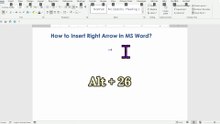 How to Insert Right Arrow in MS Word