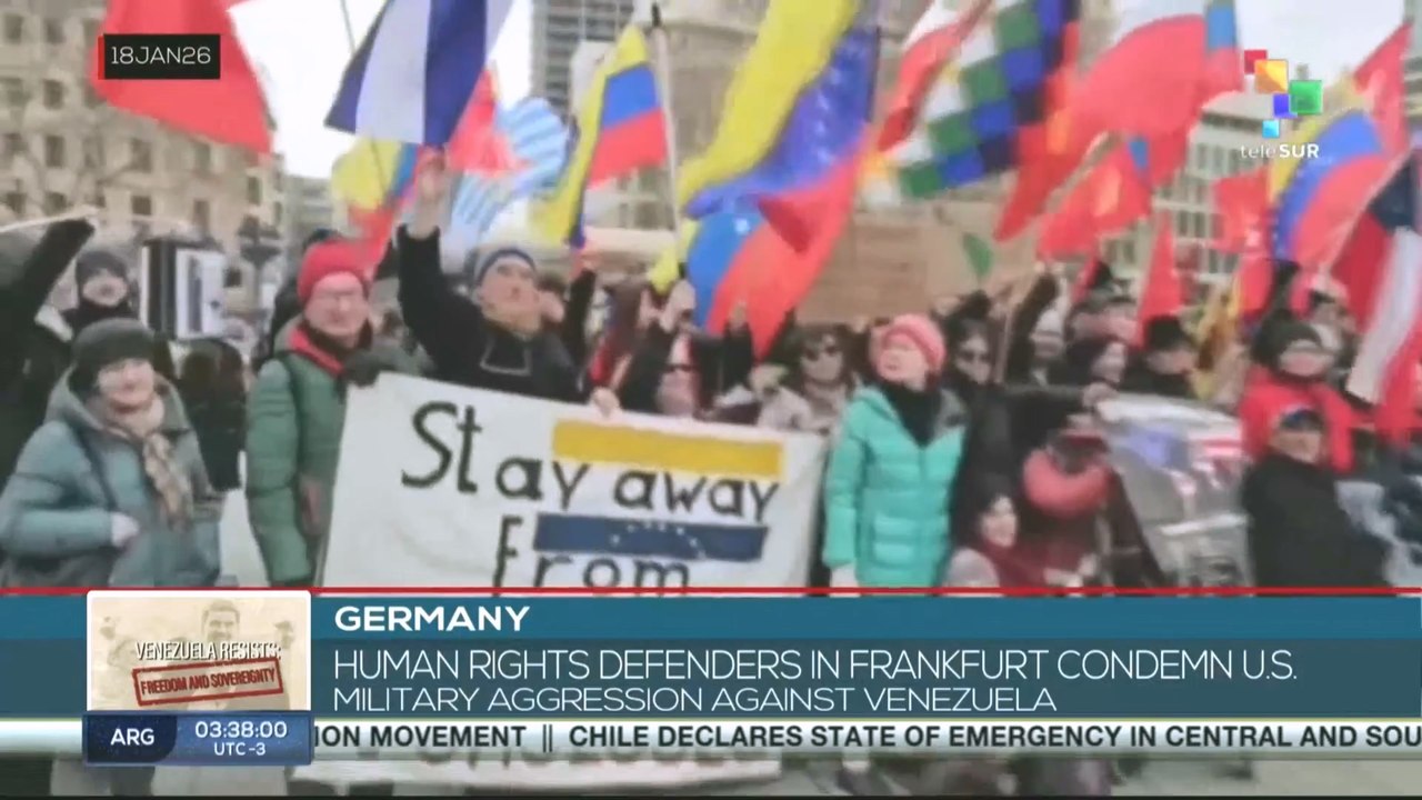 Human rights defenders in Frankfurt condemn U.S military aggression in Venezuela