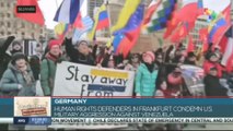Human rights defenders in Frankfurt condemn U.S military aggression in Venezuela