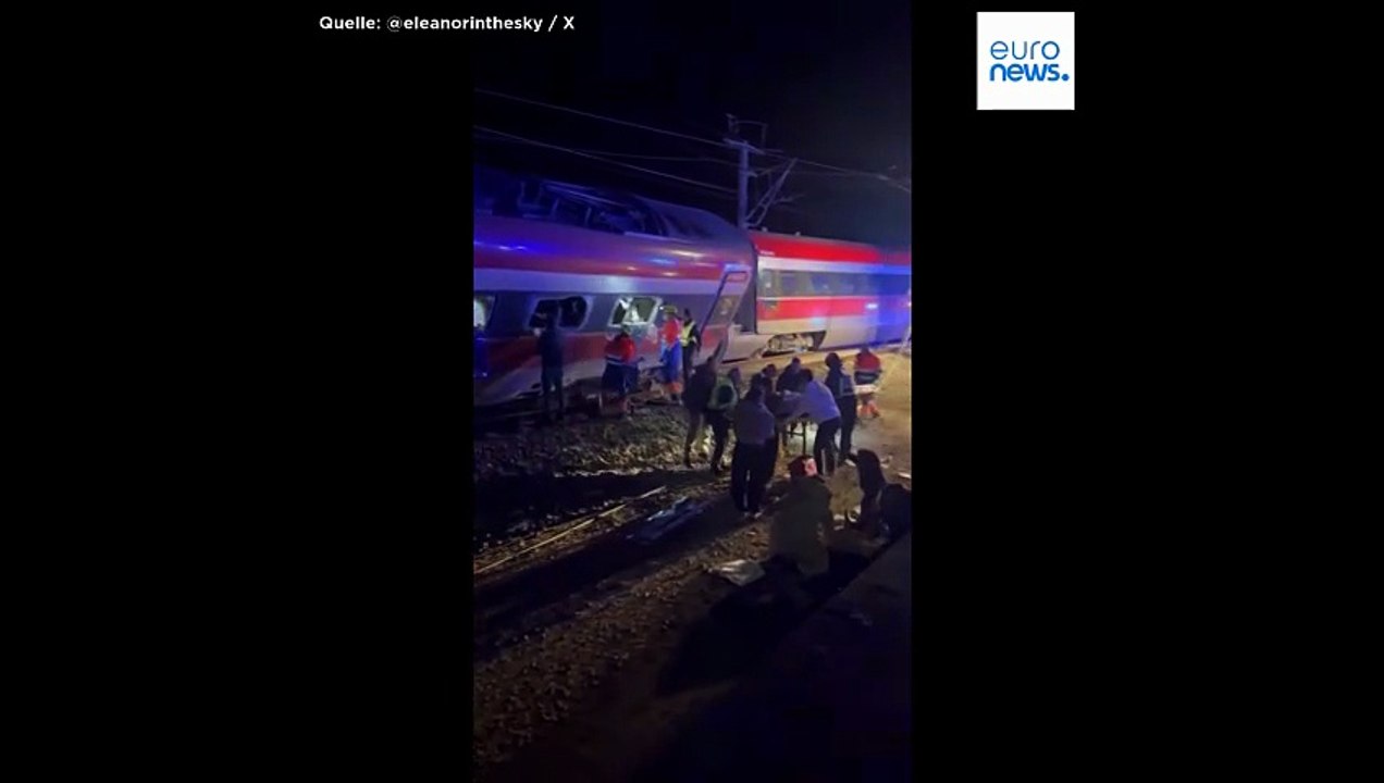 Schweres Zugunglück in Spanien: Zwei Hochgeschwindigkeitszüge entgleist