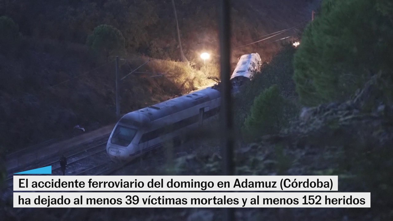 Amanece en el lugar del accidente ferroviario en Adamuz