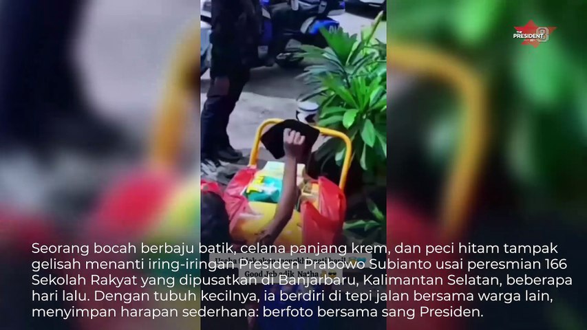 Bocah Peci Hitam Berpose di Atas Maung, Potret Kedekatan Prabowo dengan Anak-Anak