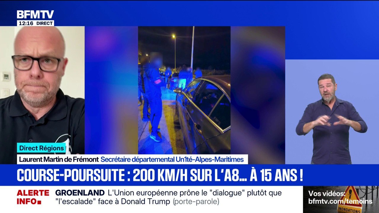 Refus d'obtempérer à Cannes: "Le passager a été libéré hier soir; ça aussi, c'est ahurissant", atteste Laurent Martin de Frémont (Un1té-Alpes-Maritimes)