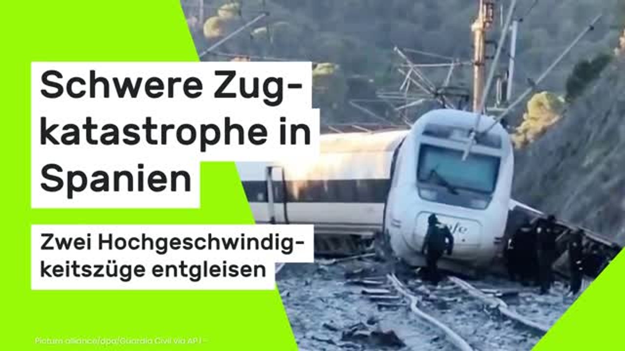 Schwere Zugkatastrophe in Spanien: Zwei Hochgeschwindigkeitszüge entgleisen – mindestens 39 Tote