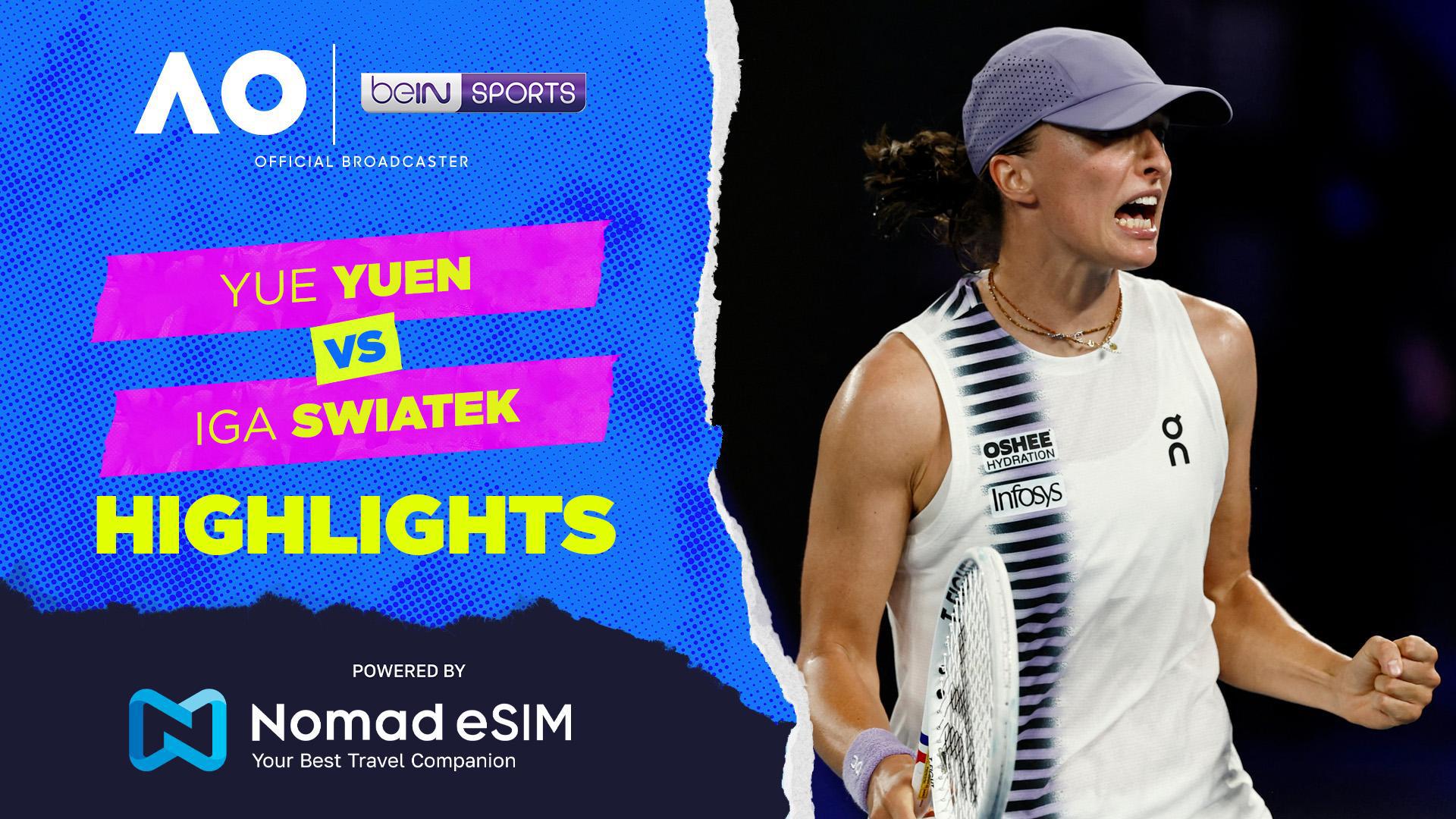 Yue Yuan vs Iga Swiatek | Match Highlights | Australian Open 2026