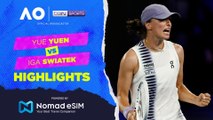 Yue Yuan vs Iga Swiatek | Match Highlights | Australian Open 2026