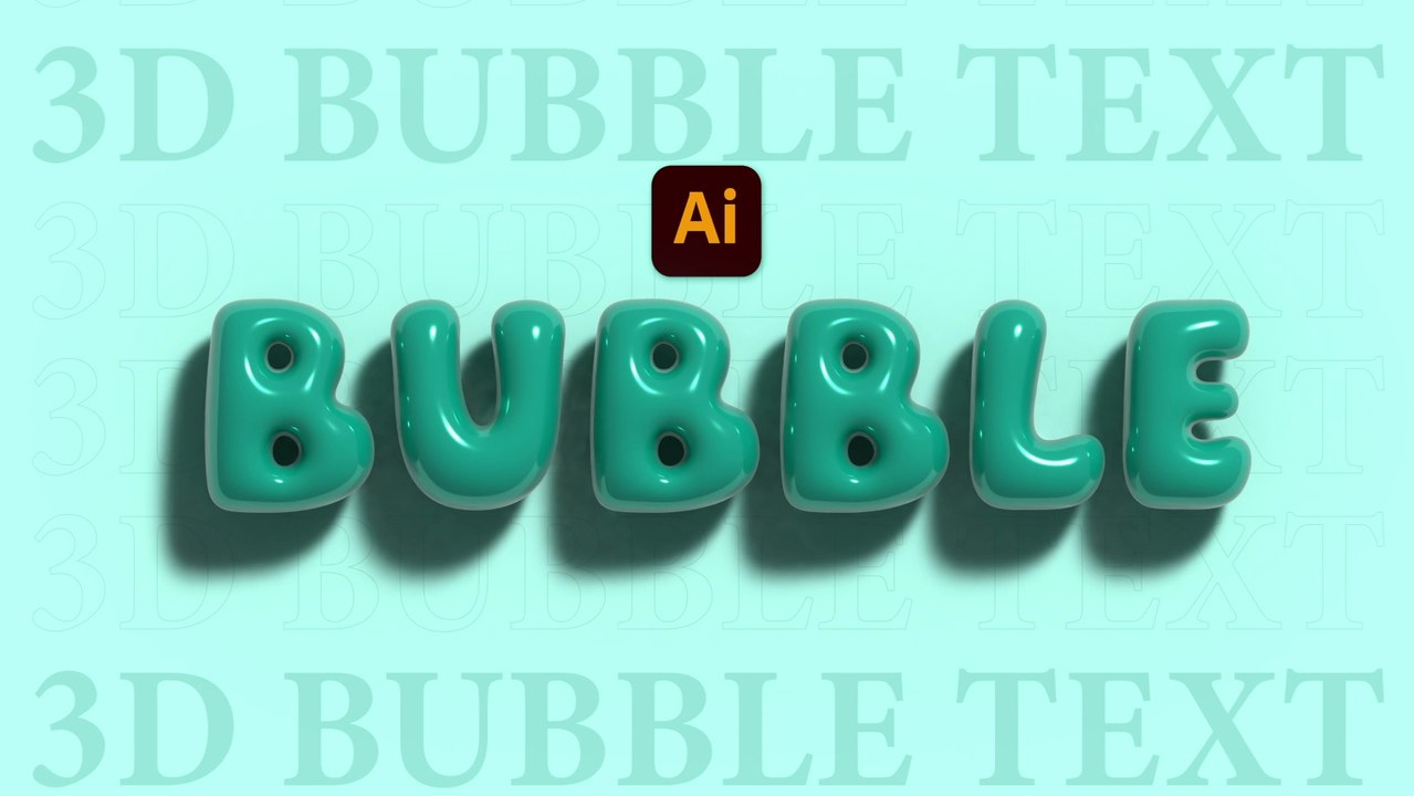 3D Bubble Text Effect In Illustrator | Tutorial | The Edit Art | Beginner | valentine
