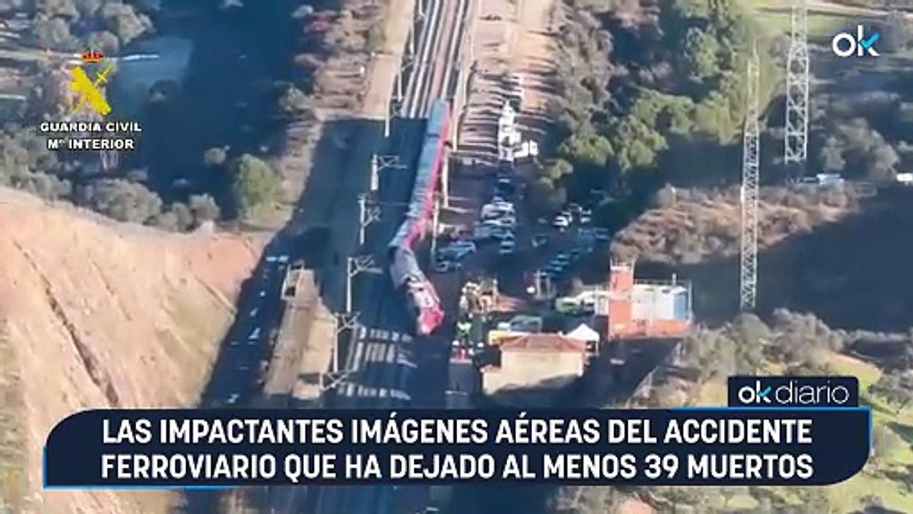 Las impactantes imágenes aéreas del accidente ferroviario que ha dejado al menos 39 muertos