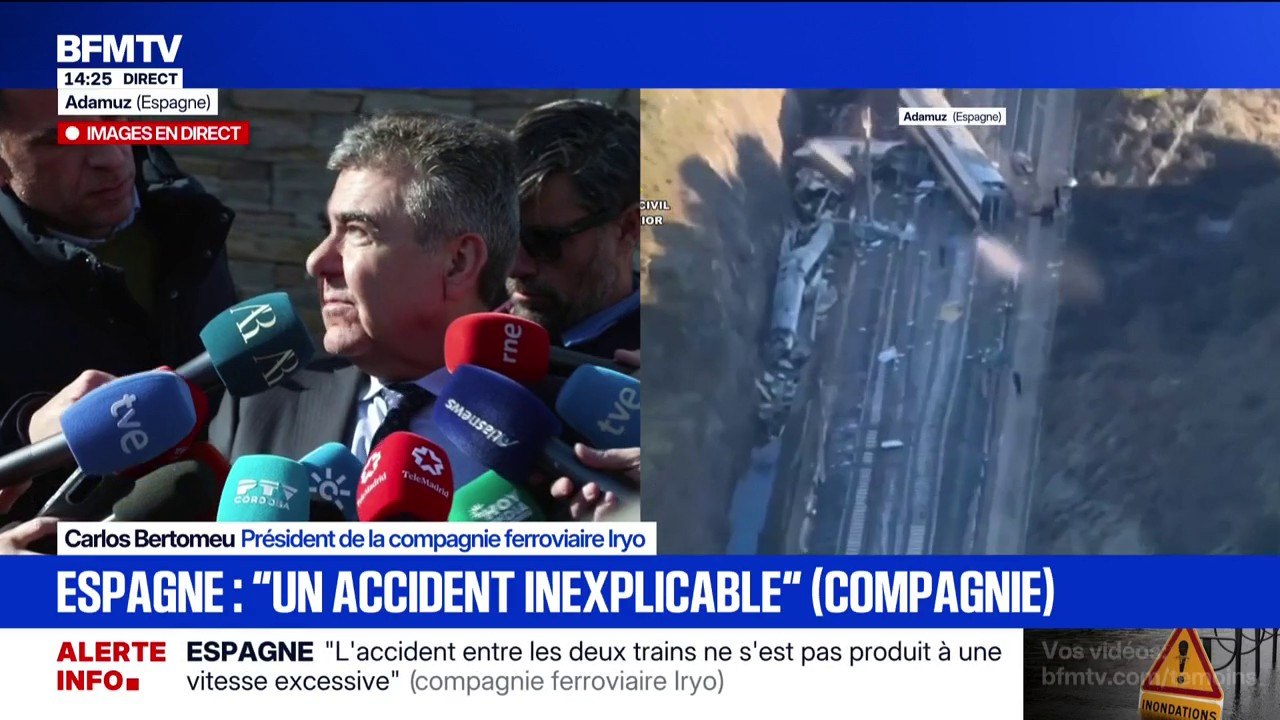 Collision de trains en Espagne: "J'ai parlé avec les machinistes, ils ne savent pas du tout ce qui a pu se produire", explique le président de la compagnie ferroviaire Iryo