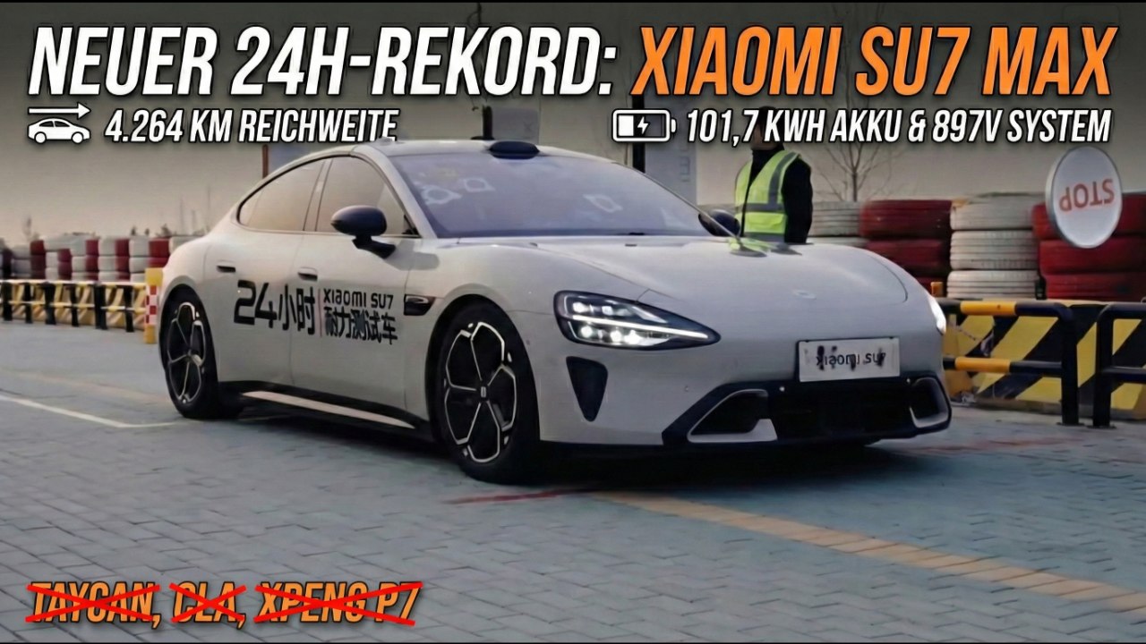 Xiaomi SU7 Max: 4.264 km in 24h – so schlägt sich der Stromer