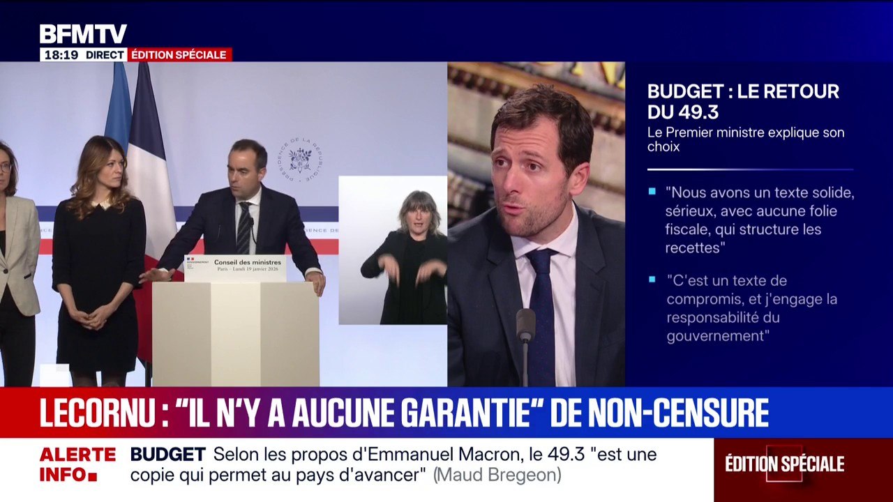 "Les conséquences de l'absence de budget sont chaque jour plus douloureuses", déclare Mathieu Lefèvre