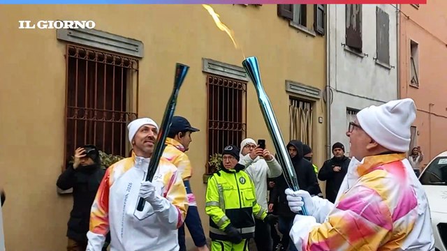 Fiaccola olimpica a Brescello: il video dei tedofori