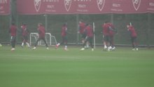 Arsenal training as they look to strengthen champions league top spot at Inter