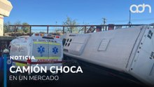 Choca camión  contra mercado y deja dos heridos en Monterrey