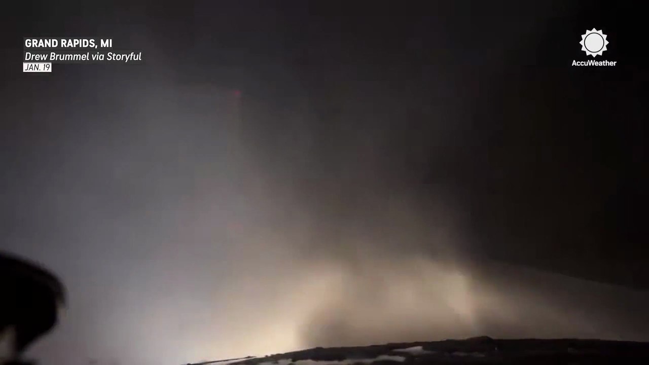 Snow squalls blow from the Great Lakes into the Northeast