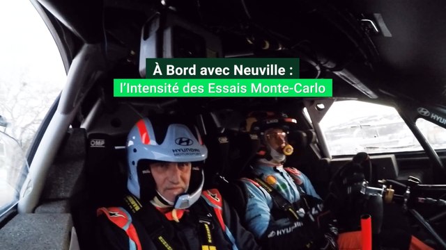Dans la voiture de Thierry Neuville, lors des essais avant le rally WRC de Monte Carlo