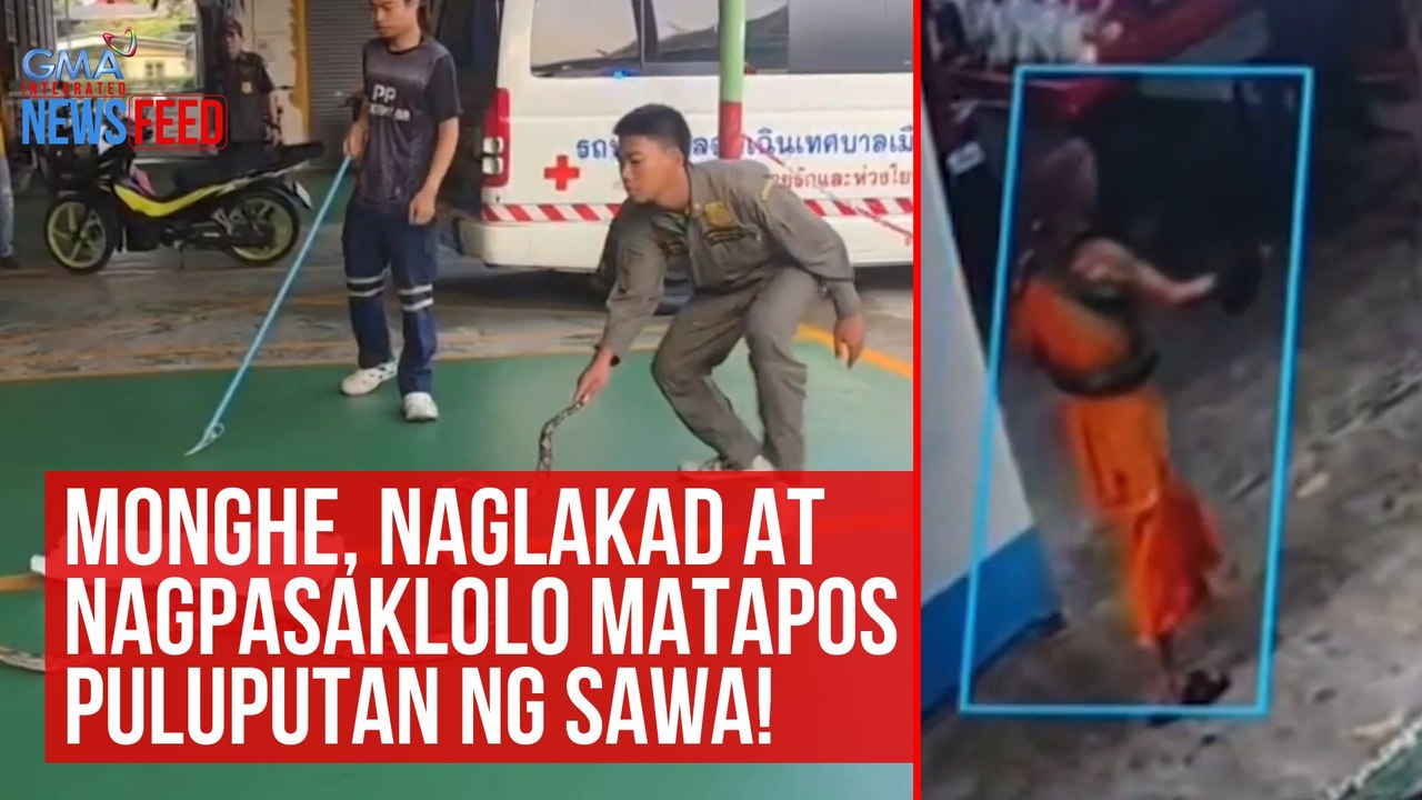 Monghe, naglakad at nagpasaklolo matapos puluputan ng sawa! | GMA Integrated Newsfeed