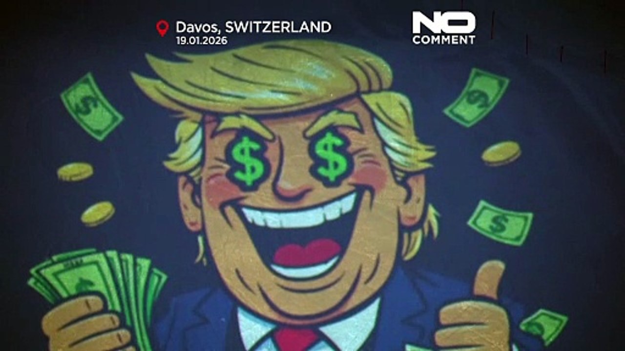 Aktivisten projizieren satirisches Trump-Bild in Davos