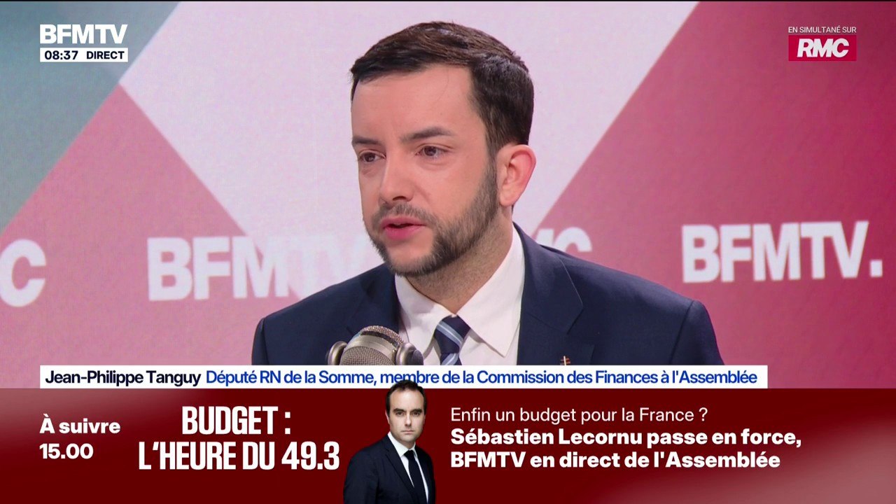 Budget 2026: "On votera forcément la censure [...] car les impôts n'ont pas baissé", assure Jean-Philippe Tanguy, député Rassemblement national de la Somme