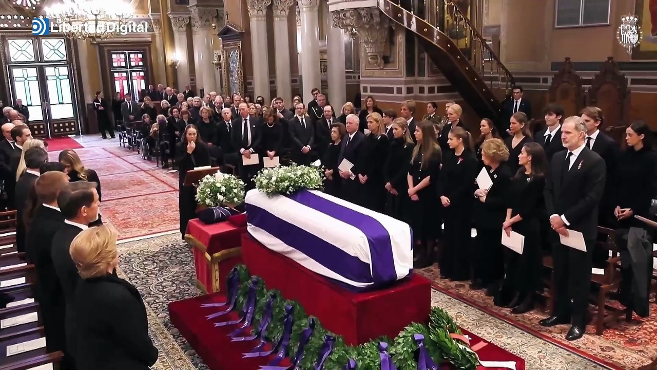 La Familia Real española asiste al funeral de Irene de Grecia en Atenas