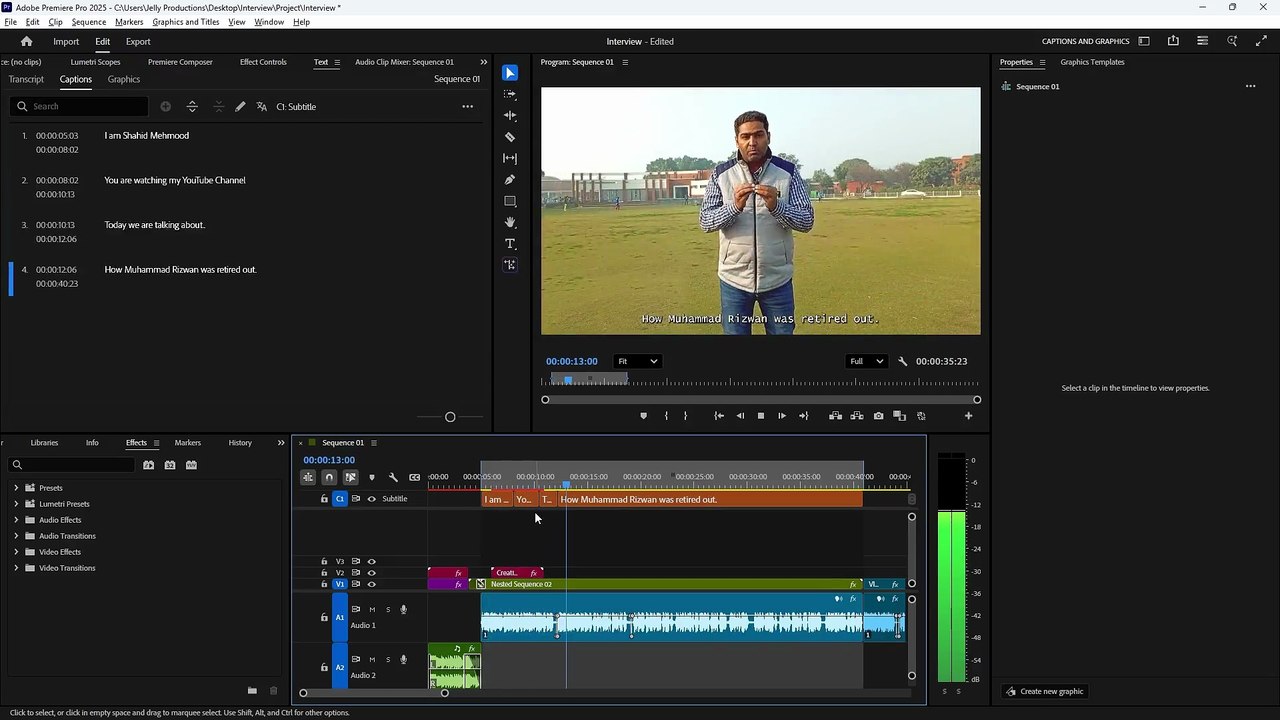 How to Add Auto Subtitles in Premiere Pro: 2026 AI Hack (Urdu/Hindi) Part 4