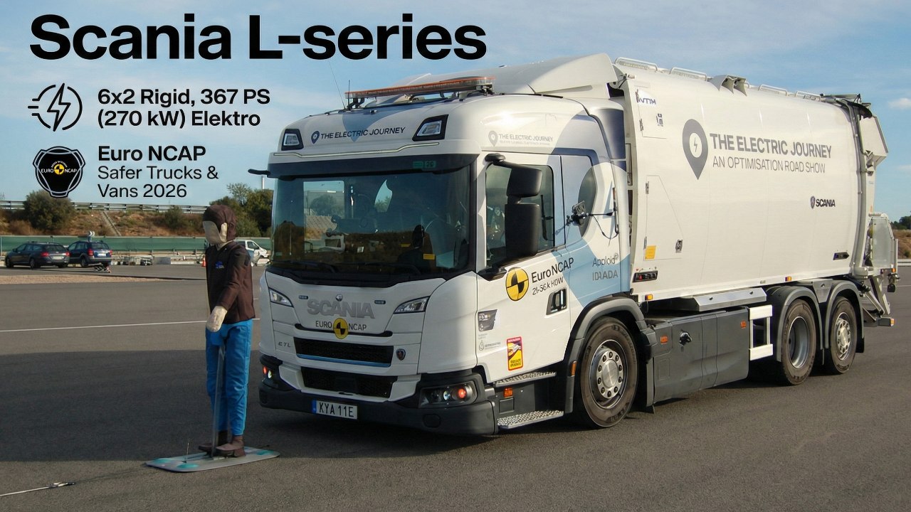 Euro NCAP Safer Trucks & Vans: 2026 Scania L-series mit 367 PS