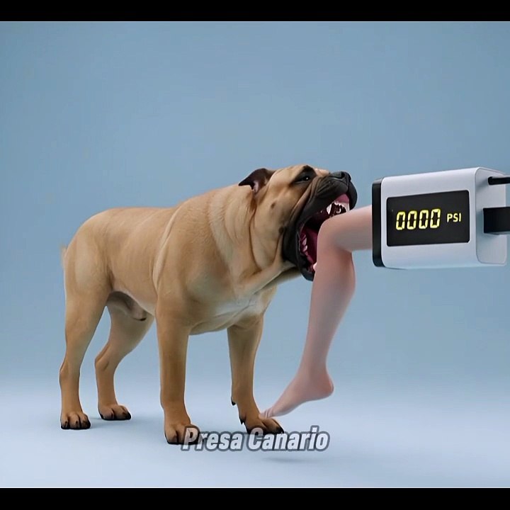 Presa Canario. This muscular guard dog has an extremely strong jaw. Its bite force