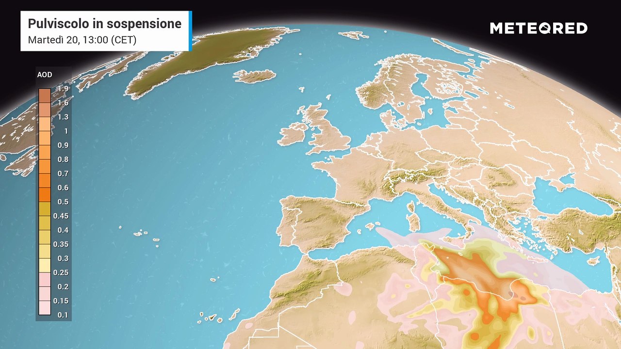 Martedì 20 gennaio 2026, irruzione di polvere sahariana