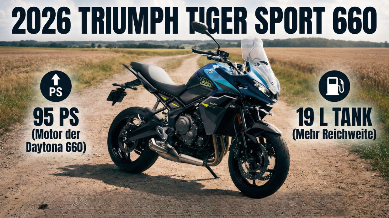2026 Triumph Tiger Sport 660 Facelift – 14 PS mehr & größerer Tank!