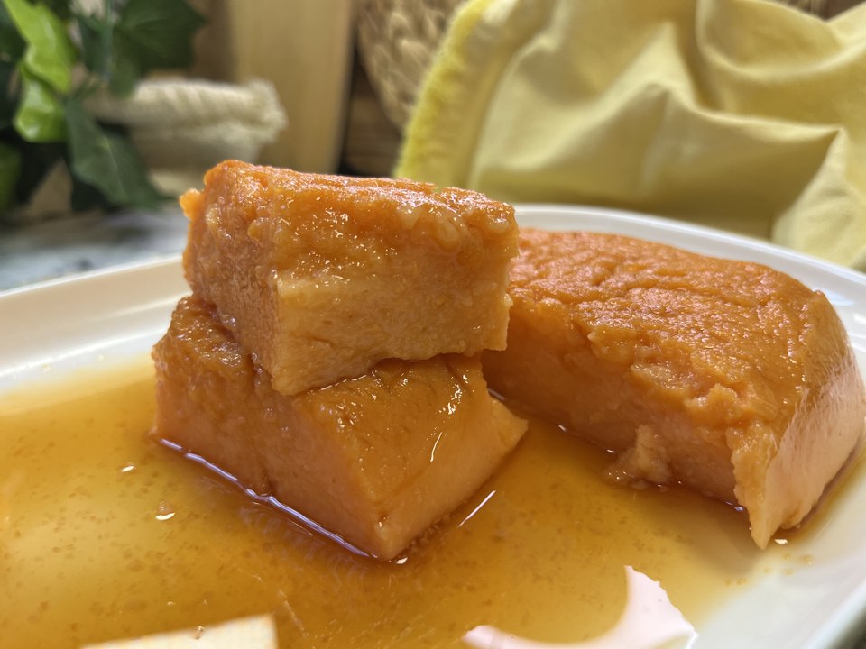 Flan de zanahoria sin huevo y sin horno