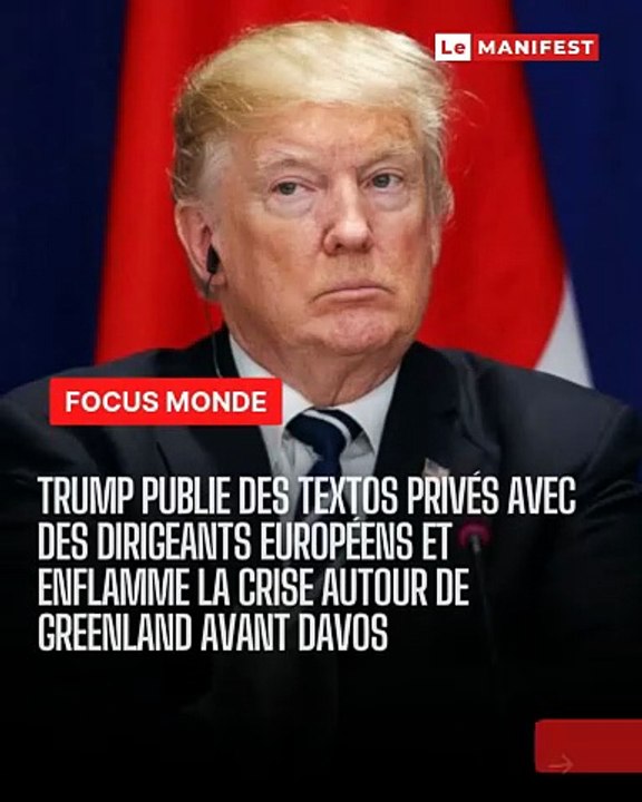 🚨🌍🔥 Donald Trump publie des textos privés avec des dirigeants européens et remet le Groenland au cœur d’une crise diplomatique. Alliés sous pression, OTAN fragilisée, débat relancé.