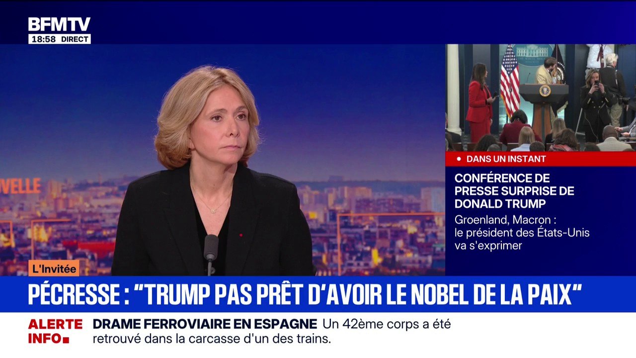 Pour Valérie Pécresse, présidente (LR) de la région Île-de-France, "Donald Trump n'est pas prêt d'avoir le prix Nobel de la paix"