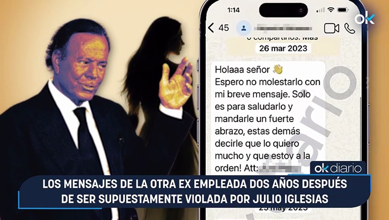 Los mensajes de la otra ex empleada dos años después de ser supuestamente violada por Julio Iglesias: "Holaaa señor 👋 Lo quiero mucho"