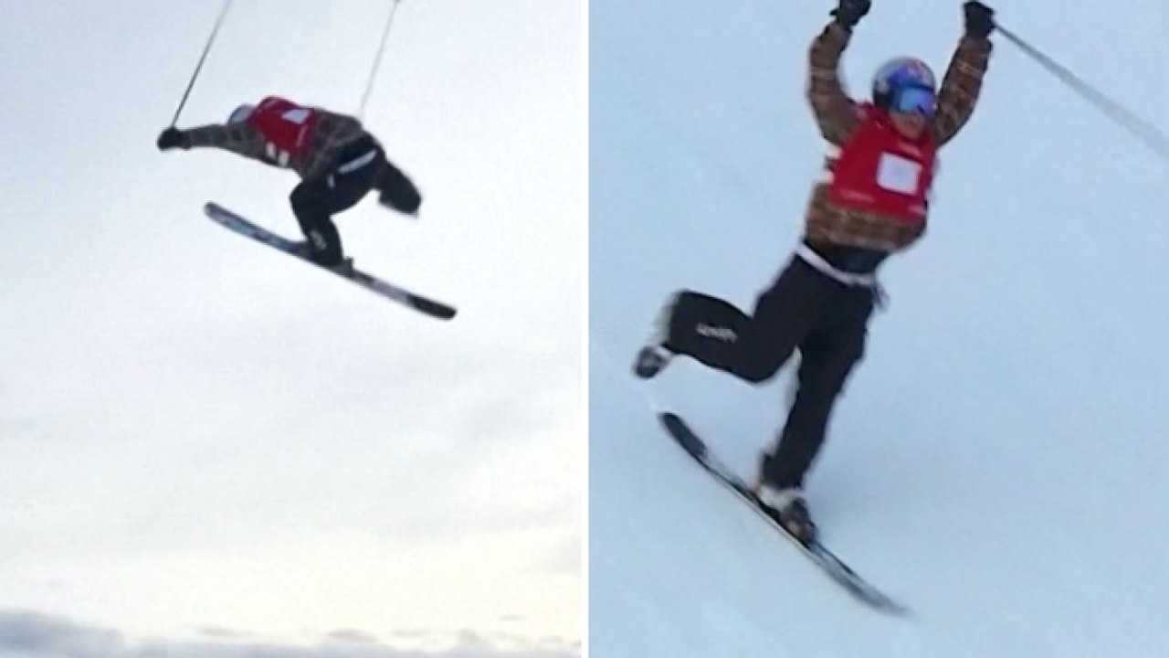 Freeskier perde gli sci a mezz'aria e fa un 1080 su uno sci: show in Coppa del Mondo